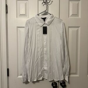 Eloquii Classic White Dress Shirt with balloon sleeves, sz.20